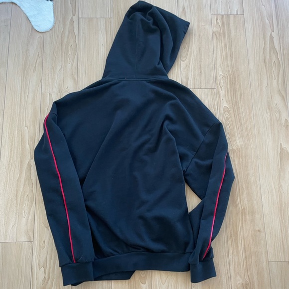 Cheap Monday Hoodie In Black With Red Side Stripe - Picture 4 of 5
